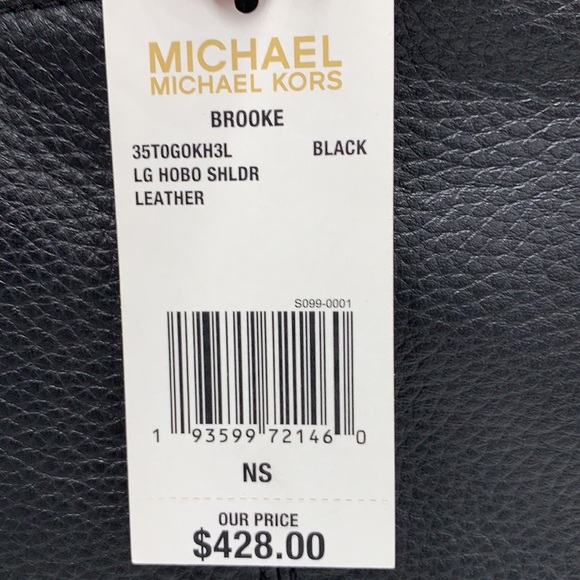 MICHAEL KORS BROOKE LARGE HOBO SHLDR LEATHER BLACK COLOR - Picture 16 of 16